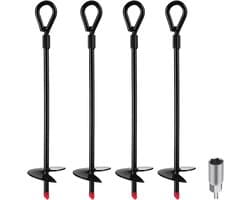 Zware Aarde Ankers - 18 Inch Spiraal Grondankers voor Onkruiddoek en Schutting - Tuindoek en Camping - 14 mm adapter
