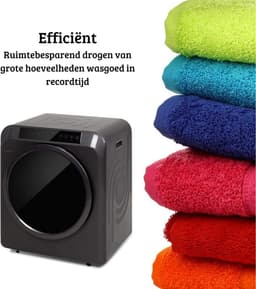 Luxe Mini Droger – Wasdroger – Condensdroger – 6 Droogprogramma’s – Warmtepompdroger – 6kg Droogvermogen – Modern Design – Grijs — thumbnail 5