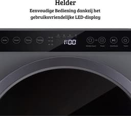 Luxe Mini Droger – Wasdroger – Condensdroger – 6 Droogprogramma’s – Warmtepompdroger – 6kg Droogvermogen – Modern Design – Grijs — thumbnail 4