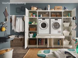 Interiax WASHWALL 'Mary' Wasmachine Bovenkast Wit - Met 1 openslaande deur- 38x50x67.5 cm — thumbnail 3