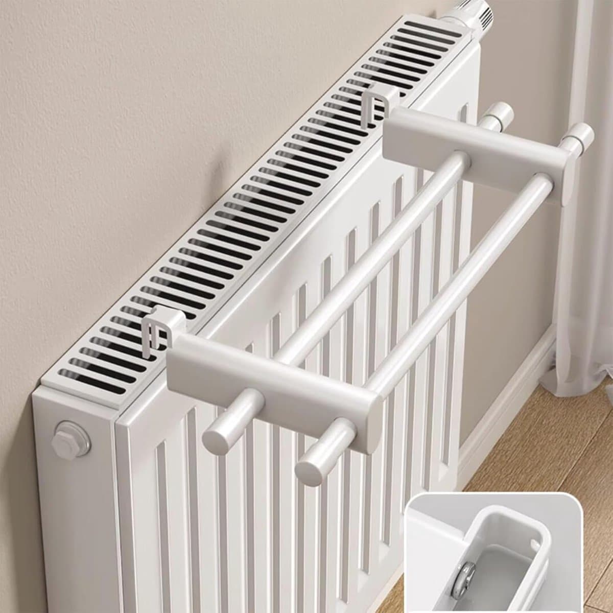 Radiator Droogrek 2 Bars voor Kleding en Handdoeken - Compact en Efficiënt — afbeelding 1