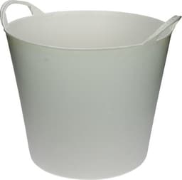 Flexibele opbergmand - wit - kunststof - 20 liter - 35 x 30 cm - wasmand/emmer — thumbnail 1