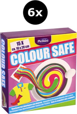 PluShine 6 x Colour Safe Wasmachine Doekjes - Anti-kleurdoorloop Doekjes - Kleurbeschermer – 6 x 15 Doekjes - Behoudt Kleur van Kleding - Totaal 90 Doekjes — thumbnail 2
