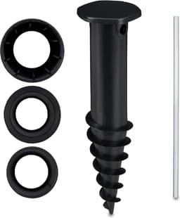 Kunststof parasolboor zwart - Schuifadapter 32-50 mm - Parasolhouder met schroef — thumbnail 1