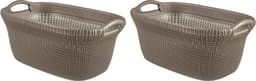 Curver Knit Wasmand - 40L - set van 2 - Harvest Brown — thumbnail 1