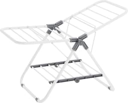 Opvouwbare Wasdroger Staande Droger - Ruimtebesparend Metaal - Kleine Kleding Handdoeken - Badkamer Balkon - 44 x 101 x 54 cm - Witte Wolk — thumbnail 1