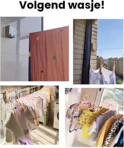 Flipflop Club® Waslijn In- en uittrekbaar | max. 4,2 meter | Stevig Waslijndraad – Wasdraad – Uittrekbare waslijn – Alternatief voor wasrek / compact wanddroogrek – Ruimtebesparend – Klein droogrek - Met of zonder boren - ideaal voor Studentenkamer — thumbnail 4