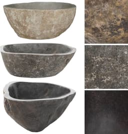 Ovale Riviersteen Wastafel 37-46 cm - Stijlvolle Badkamer Gootsteen — thumbnail 5