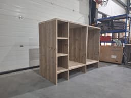 Wasmachinekast Toronto – Voor wasmachine en droger – 160 x 65 x 120 cm – Steigerhout – Wibema — thumbnail 2