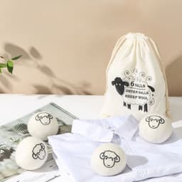 Was & droogballen | 6 stuks | 5cm | in bewaarzakje | Wit | Wasdroger ballen | Droger ballen | Wasbol | Wasballen — thumbnail 2