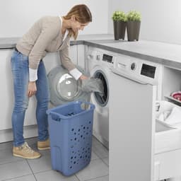 HAILO - Wasmanddrager - voor 45cm uitschuifbare kast - Met 2 x 33l wasmanden (wit / blauw) — thumbnail 5