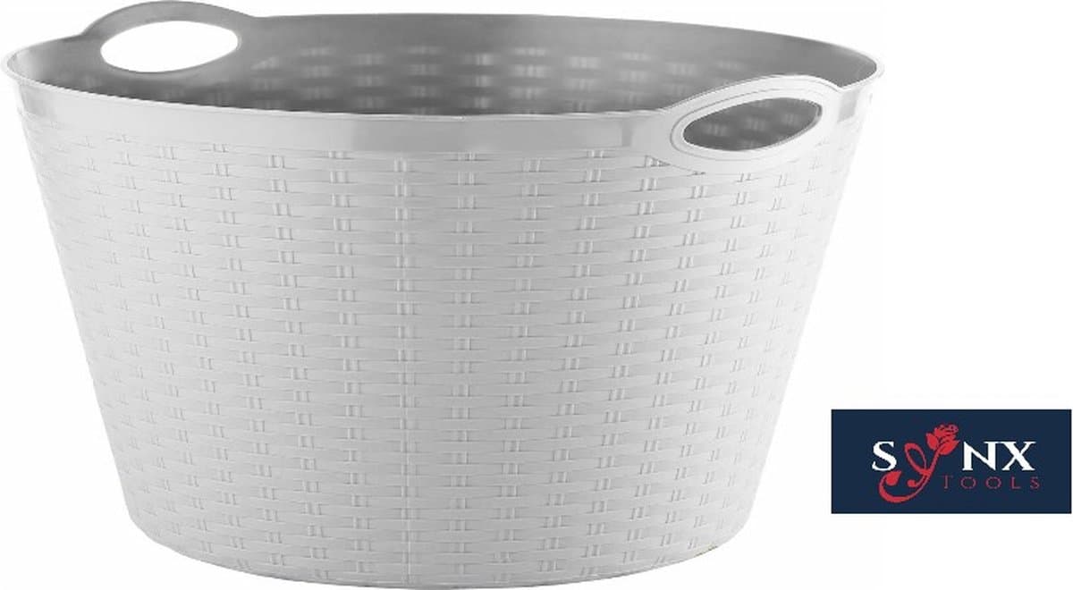 Synx Tools Flexibele emmer Wit wasmand 35 liter - Opbergmand - Wassorteerder - Wasmanden - Flexibele emmers - Wasmanden - Wasbox - Grote teil Wassen - Laundry Basket — afbeelding 1