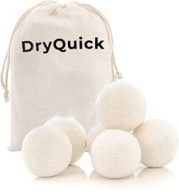 DRYQUICK Drogerballen- Wasbollen- Duurzaam Schapenwol - Herbruikbaar- 6 XL Wasballen Wit — thumbnail 1