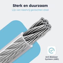 ENISTO® Waslijn - Uittrekbare waslijn - Dubbele lijn - 8,4 meter (2 x 4,2 meter) - Zwart - Alternatief droogrek - Wanddroogrek - Waslijndraad uittrekbaar - Roldrooglijn - Wasdraad - Ruimtebesparend - Met of Zonder boren — thumbnail 3