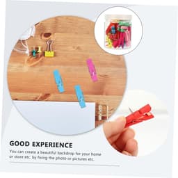 Houten Klemmetjes - Decoratieve Speldjes - Foto's Bevestigen - 2-in-1 Ontwerp - 50 Stuks - Multicolor — thumbnail 4
