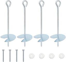 vidaXL - Aardanker - 4 - pcs - Zilverkleurig - Ø10 - x - 30 - cm - Gegalvaniseerd - Metaal — thumbnail 1