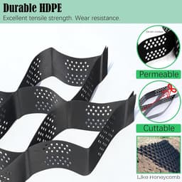 Grondstabilisator Raster - Wand Mesh - Opritten Verstevigen - Hoge Belasting Sterkte - 4 Inch Hoogte - Zwart — thumbnail 3