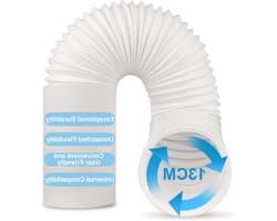 Afvoerslang Airco - Flexibele Slang - Ventilatie - Versterkt Staaldraad - 13cm x 3m - Wit