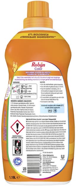 Robijn - Klein & Krachtig Wasmiddel Color 39 Wasbeurten - 4 x 1,19 liter - Voordeelverpakking — thumbnail 3