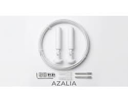Azalia 5m Muurbevestiging Gordijnwalsdraadset, Hangende Draadgordijngordijnwalsdraad, voor Licht/Lampfoto's, Kunstprojecten Waslijn (Wit)