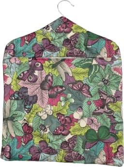 Tafelzeil Wasknijperzak - Opberghoes Hangers - Wassen Buiten - Waterdichte Buitenlaag - 31x37 cm - Groen Roze Libellen — thumbnail 1