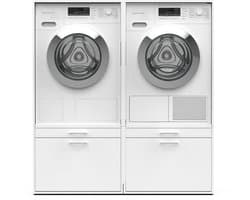 Washcab® Wasmachine Kast - Wasmachine Verhoger - Wasmachine Ombouw - Met lade - Wit - Duo Set Low 1 — afbeelding 1
