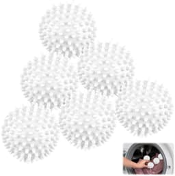 6 stuks-Wasbal - wasmiddelbal - wasklopper - geschikt voor wasmachines en drogers - voorkomt dat kleding in de knoop raakt - wit - 6*6*6 cm — thumbnail 1