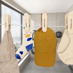 Wasknijpers - Kledingclips Droogknijpers - Kleding Drogen - Versterkte Winddichte Grip - 10 stuks - Romig — thumbnail 4
