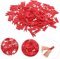 Houten Mini Clips - Fotohouders Knutselclip - Decoratie Ophangen - Natuurlijk Hout - 100 Stuks - Zwart — thumbnail 4