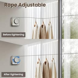 Intrekbare Waslijn - Wand Waslijn - Kleding Drogen - Niet-Doorhangend - 4.6 Meter - Zwart — thumbnail 3