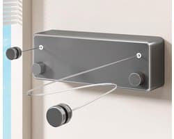 Waslijn Uittrekbaar - Wanddroger Wasrek - Kleding Drogen - Zware Belasting - 4.2m - Zilver
