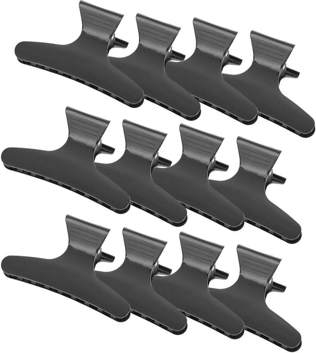 Haarklemmen Vlinder - Kappersclips Haarspeldjes - Haar Stylen - Antislip Handvat - 12 stuks - Zwart — afbeelding 1