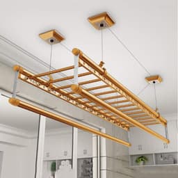 Plafond Droogrek - Waslijn Katrol - Kleding Drogen - Ruimtebesparend Ontwerp - 150cm 4 Stangen - Aluminium — thumbnail 2