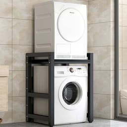 Wasmachine Kast - Opbergunit Plank - Ruimte Besparen - Sterk Draagvermogen - 75 x 65 x 105 cm - Wit — thumbnail 3