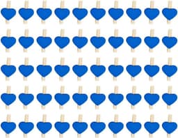 Houten Wasknijpers - Mini Clips Foto - Decoratie Ambachten - Hartvorm Ontwerp - 3 cm - Donkerblauw — thumbnail 1