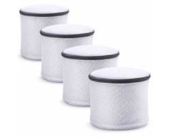 Waszak voor BH en Delicate Stoffen - Set van 5 stuks - Wasnet voor Wasmachine en Droger - 17 x 15 cm - Lingerie Waszak met Verborgen Rits - Anti-klit en Vormbehoud - Duurzame Bescherming voor Ondergoed - Ook Geschikt als Reis-opbergzak - Wit