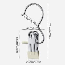 Ruimtebesparende Wasknijpers - Kledinghangers Clips - Opbergen Kast - 360 Graden Draaibaar - Compact Ontwerp - Grijs — thumbnail 3