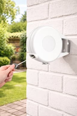 V&P Products® Uittrekbare Waslijn 15 Meter – Flexibele Roldrooglijn voor Binnen en Buiten – Inclusief Bevestigingsmateriaal - Wit — thumbnail 3