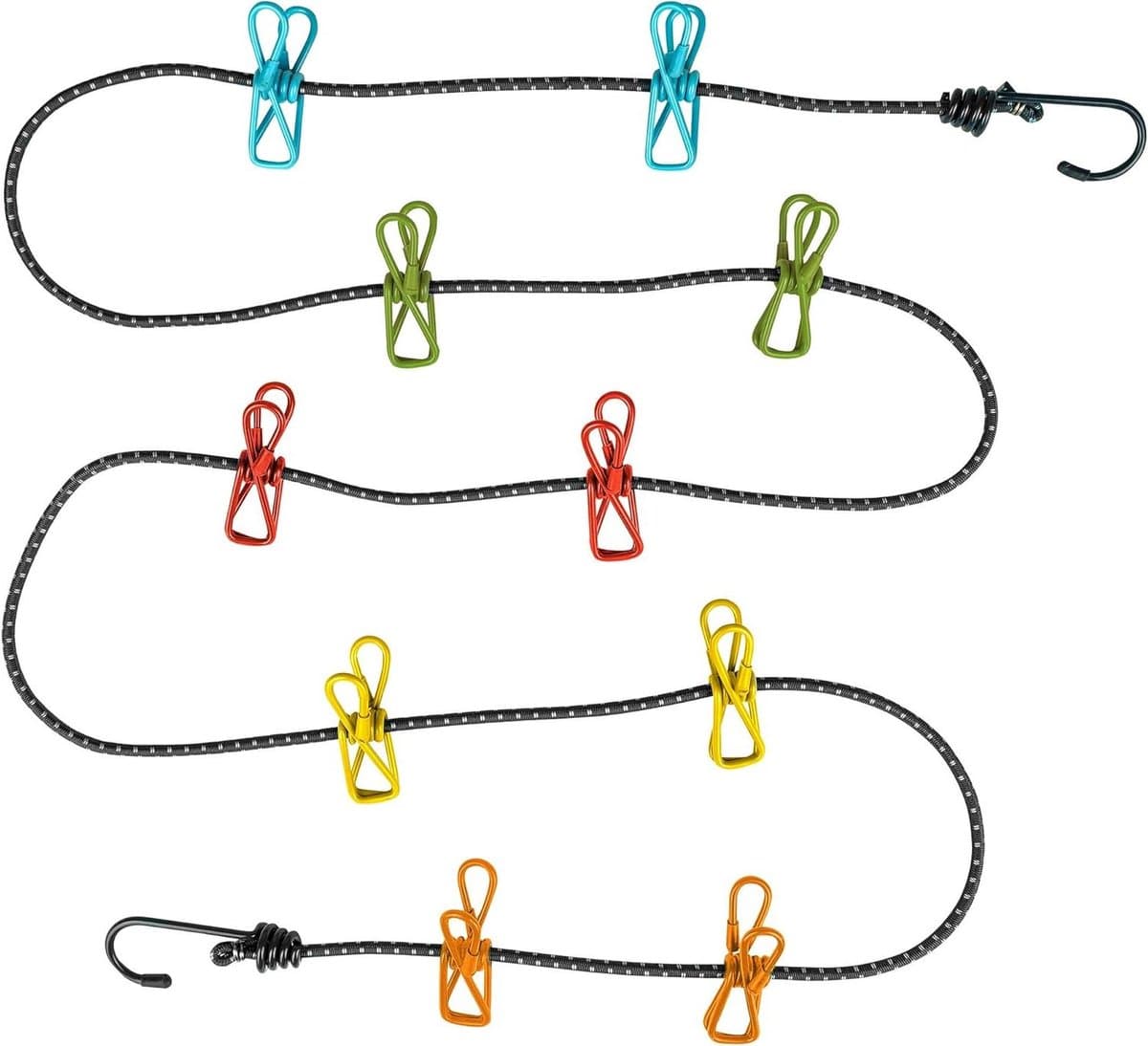 Reiswaslijn - Draagbare Waslijn - Kleding Drogen - Verstelbaar tot 240cm - 190-240 cm - Multicolor — afbeelding 1