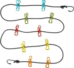Reiswaslijn - Draagbare Waslijn - Kleding Drogen - Verstelbaar tot 240cm - 190-240 cm - Multicolor — thumbnail 1