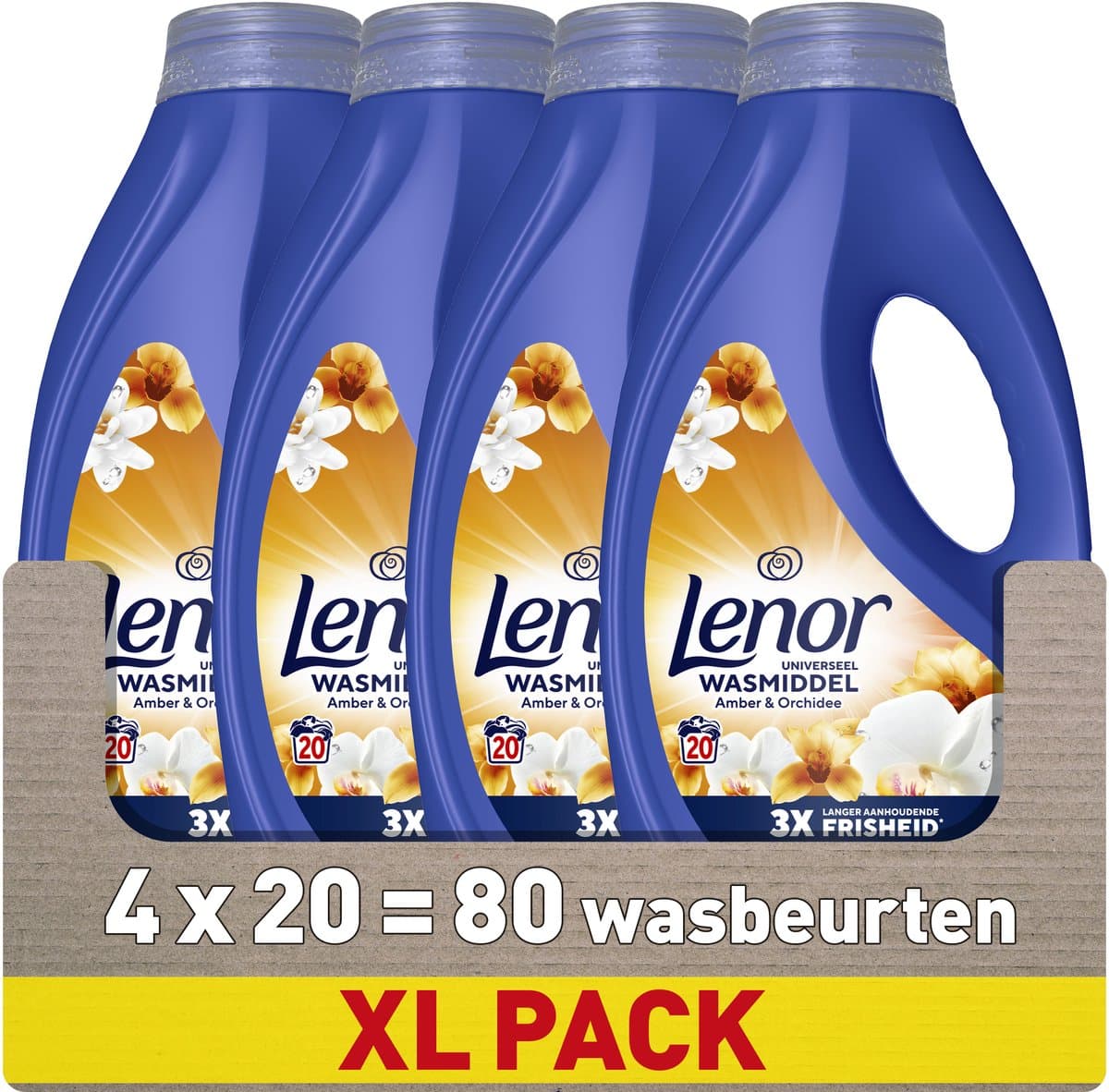 Lenor Vloeibaar Wasmiddel - Amber & Orchid - 4 x 20 Wasbeurten — afbeelding 1