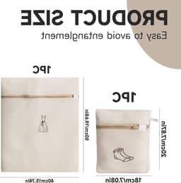 Set van 2 wasnetten voor delicate kleding, lingerie en schoenen - Ideaal voor reizen en wasmachinegebruik — thumbnail 4