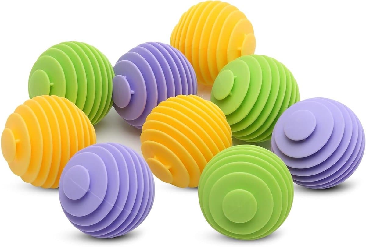 Herbruikbare Wasballen voor Wasmachine - 9 Stuks - Droogballen van Rubber en Siliconen - Verminder Kreukels en Plakproblemen, Verzorgt en Verzacht Textiel — afbeelding 1