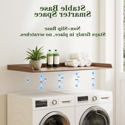 Organisatie en Opslag voor de Utility Room, Houten Werkblad voor Wasmachine en Droger, Walnoot Afwerking — thumbnail 3