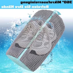 Waszak voor Schoenen, Herbruikbare Wasnet voor Sneakers en Hardloopschoenen, 39 x 19 cm, Grijs Blauw, Ideaal voor Wassen en Bescherming — thumbnail 5