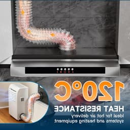 Afvoerslang - Flexibele buis - Luchtgeleiding - Hittebestendig materiaal - 150 mm x 2.5 m - Zilver — thumbnail 2