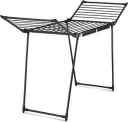 tectake® Droogrek - Wasrek - 18 Meter Drooglengte - Inklapbaar - Staand - Droogrekken met 2 Houders voor Kleine Was - Hoge Zijvleugels voor Lange Kleding - Zwart — thumbnail 1