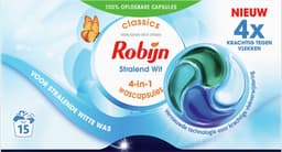 Robijn Wasmiddel - 4-in-1 Wascapsules - Stralend Wit - 4 x 15 stuks - 60 Wasbeurten - Voordeelverpakking — thumbnail 2