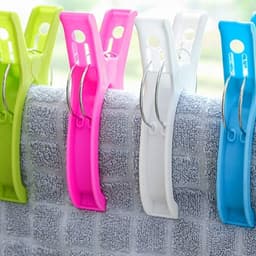 Extra grote handdoekclips - 10 stuks sterke winddichte clips voor strandhanddoeken, ligstoelen en zwembadstoelen met doorzichtige kunststof knijpers — thumbnail 5
