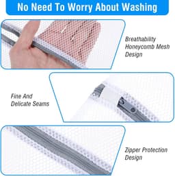 Dailygoods - Waszak - Netwaszakken - Ideaal voor delicate was - 30x20 cm en 40x30 cm - Polyester - Geschikt voor ondergoed en babykleding - 4 stuks — thumbnail 4